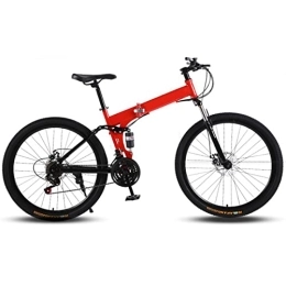  Fahrräder Adult Mountainbike Dual-Scheibenbremse faltbares Fahrrad mit 21 / 24 / 27 Geschwindigkeits-Drivetrain, 24-Zoll-Rad, Doppelscheibenbremse, Rahmen mit hohem Kohlenstoffstahl, DREI-Knick-Rad-Pendlerrad für