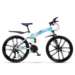 AFF Fahrräder AFF Faltbares Mountainbike 21, 24, 27, 30-Gang-Doppelscheibenbremsrad mit 10 Schneidrad 26, 24 Zoll faltbares Mountainbike für alle Altersgruppen geeignet, 27 Stage Shift, 24 inches