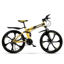 AFF Fahrräder AFF Faltbares Mountainbike-Fahrrad 26, 24 Zoll Double Damping Fahrrad mit 6 Schneidrad 21, 24, 27, 30-Gang-Doppelscheibenbremsrad für alle Altersgruppen geeignet, 27 Stage Shift, 26 inches