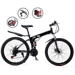 All-Purpose Zusammenklappbare Mountainbike All-Purpose 27-Gang-City-Faltrad, kompaktes Mountainbike mit verstellbarem Sitz, langlebiges Tretauto mit hohem Carbon-Rahmen für das Training auf Reisen, Schwarz, A