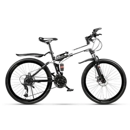 All-Purpose Zusammenklappbare Mountainbike All-Purpose Faltbares Mountainbike 26 Zoll, 21 / 24 / 27 Speed Gear Bike Speichen für Erwachsene Damen Herren Unisex Faltbares Hardtail Mountainbike, Weiß, 27 Stage Shift