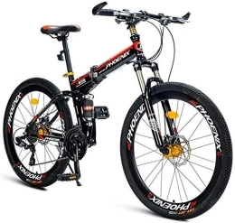 AYHa Fahrräder AYHa Folding Mountain Bikes, 21-Gang-Doppelhänge Alpine Fahrrad, Doppelscheibenbremse High-Carbon Stahlrahmen Anti-Rutsch-Bikes, Kinder Herren Frauen Fahrrad, Schwarz