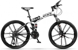 BWJL Fahrräder BWJL Faltbare Mountainbike 24 / 26 Zoll, MTB Fahrrad mit 10 Schneidrad Weiß, für Erwachsene Leichten Aluminiumlegierung-Fahrrad, 21-stufiges Schiebe, 24inches