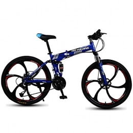 DASLING Zusammenklappbare Mountainbike DASLING Folding Mountainbike Fahrrad 26 Zoll Student 7-Gang-Doppelscheibenbremse@Blau_EIN Rad