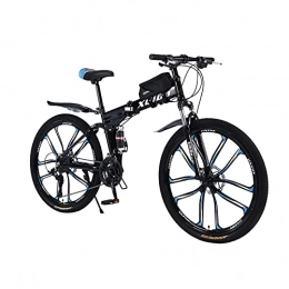 ZWHDS Fahrräder Dauerhaft 26 Zoll Klapprad Hochwertiges Metall MTB 26 Zoll Herrenrad Vollgefedert Rahmen mit Fahrradtasche