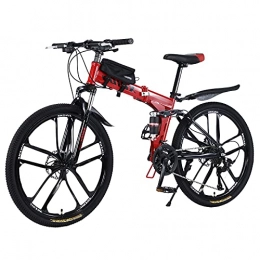 ZWHDS Fahrräder Dauerhaft Mountainbike 26 Zoll Stahl mit hohem Kohlenstoffgehalt Vollgefederte Bikes Quick-Foldfahrrad für Erwachsene Mit fahrradtasche Kohlefaser Rahmen Mountainbike