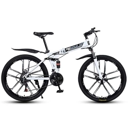 DGHJK Zusammenklappbare Mountainbike DGHJK Faltbares Mountainbike Herren 26 Zoll, Speed ​​Bicycle MTB Bike mit Vollfederung, leichtes Rennrad für Erwachsene Faltbare Teenager Frauen