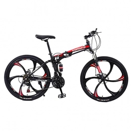 DKZK Zusammenklappbare Mountainbike DKZK Zusammenklappbares Mountainbike 24 / 26 Zoll Cross Country Bike Rahmen Aus Kohlenstoffstahl 24 / 27 / 30 Doppelscheibenbremse Mit Variabler Geschwindigkeit Und Vollfederung