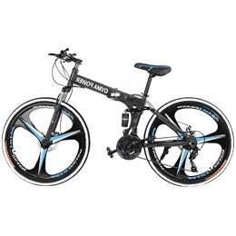DNNAL Zusammenklappbare Mountainbike DNNAL Mountainbike, Suspension mit 26-Zoll-Rädern, Qualität Rahmen MTB Fahrrad mit Bremsen für Männer / Frauen, Blau