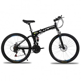 DNNAL Zusammenklappbare Mountainbike DNNAL Schock Geschwindigkeit Mountainbike, 21 Geschwindigkeits Folding Fahrrad 3 Speichen-Räder 26 Zoll-Doppelscheibenbremsen Bike, Schwarz