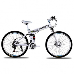 Doris Zusammenklappbare Mountainbike Doris 24 / 26 Zoll Mountainbike Fahrrad Student Im Freien Sport Radfahren Hinterradaufhängung Road Folding Bikes Übung 21 / 24 / 27 Geschwindigkeit Für Männer Und Frauen - Weiß, 26inch 24speed