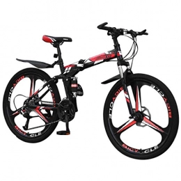 ererthome Zusammenklappbare Mountainbike ererthome Mountainbike, Faltrder, 26-Zoll-Outroad-Bike mit 21-Gang-Doppelscheibenbremse, Radfahren fr Erwachsene im Freien, langlebiges Rennrad (Red)