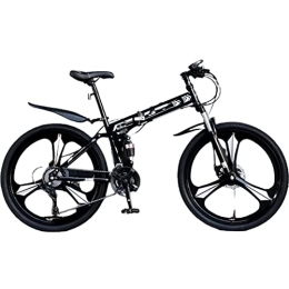 MIJIE Fahrräder Faltbares Mountainbike, Faltrad für Erwachsene, Doppelscheibenbremsen, vielseitige Geschwindigkeitsoptionen, schnelle Installation, doppelter Stoßeffekt und ergonomisches Kissen ( black 27.5inch)