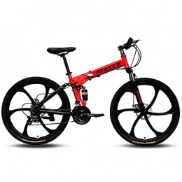 Hmvlw Fahrräder Hmvlw faltbares Fahrrad Mountainbikes sind faltbar, Sitzhöhe können angepasst Werden, sowohl Männer als auch Frauen sind 26 cm 27 geschnittene Rennstrecke (Color : Red)