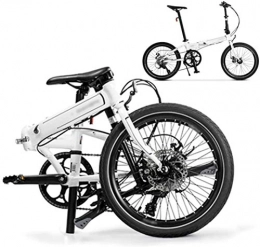 HongLianRiven Zusammenklappbare Mountainbike HongLianRiven Bikes Klapprad 20 Zoll, 8-Gang-Folding Fahrrad, MTB Fahrrad mit Doppelscheibenbremse, Unisex Leichtes Commuter Bike 5-27 (Color : White)