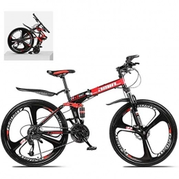 HongLianRiven Zusammenklappbare Mountainbike HongLianRiven BMX 24 Zoll Folding Mountain Bikes, High Carbon Stahlrahmen Doppelstodmpfung Variable, All Terrain Schnell Faltbare Erwachsener Off-Road-Fahrrad 6-24 (Color : C, Size : 21 Speed)