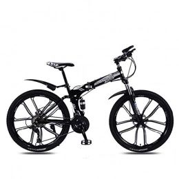 HSART Zusammenklappbare Mountainbike HSART 26" Mountainbike City Fahrrad 21 Geschwindigkeit 5 Schneidrad Kohlenstoffreicher Stahl All Terrain Commute Fahrrad für Erwachsene Männer Frauen(8 Sekunden Schnelles Falten)