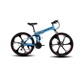 JHEY Fahrräder JHEY Mountainbike-Folding-faltbares Gebirgsfahrrad 26 Zoll Fahrrad for Erwachsene 21 / 24 / die 27 Geschwindigkeits-Studenten Fahrrad Fahrrad (Color : Blue, Größe : 27 Speed)