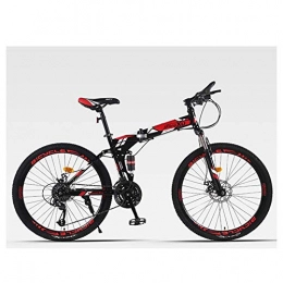 JHTD Zusammenklappbare Mountainbike JHTD Outdoor-Sport-Mountainbike-faltendes Fahrrad 21 Geschwindigkeit 26 Zoll Räder Dual-Federbike im Freien (Farbe: rot)
