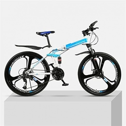 YQCH Zusammenklappbare Mountainbike Jugend- und Erwachsenen-Mountain-faltendes Mountainbike, Outoad-Mountainbike, Aluminium- und Stahlrahmen, 21-Geschwindigkeiten 26-Zoll, volles Suspension MTB-Bikes, Doppelscheibenbremskörperfahrräder