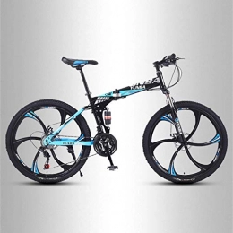 KaiKai Fahrräder KaiKai Bikes Berg, 24-Zoll-Folding Doppel-Suspension Mountainbike, Erwachsene Person Doppelscheibenbremse All Terrain Mountain Bike, High-Carbon Stahl Mountain Trail Bike, C 3 Spoke, 24-Gang