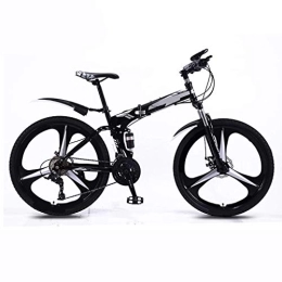 KELITINAus Zusammenklappbare Mountainbike KELITINAus Outoad Mountain Boys Bike, 24 / 26 Zoll 21-Gang-Vollsuspension Mtb-Fahrräder, 3 Speichen-Räder Falten Mountainbike, Kohlenstoffstahlrahmen, Doppelscheibenbremse, Fahrräder Outdoor Sport, Grau