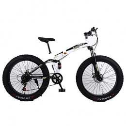 KOSGK Zusammenklappbare Mountainbike KOSGK Folding Mountainbike 26 'Alloy Boy Fahrräder 27 Speed ​​Dual Suspension 4.0 Zoll Fat Tire Fahrrad kann Radfahren auf Schnee, Berge, Straßen, Strände, etc.