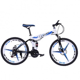 KOSGK Zusammenklappbare Mountainbike KOSGK Mountainbike Girl Boy Bicycles 26-Zoll-Faltrad mit stabilem 6-Speichen-Vollfederrad Premium und 24-Gang-Schaltung,