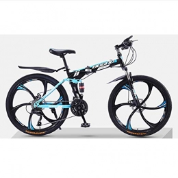 KP&CC Zusammenklappbare Mountainbike KP&CC 6 Messerrad Mountainbike Erwachsene Folding Double Stodmpfend Offroad-Rennen, Erstklassige Konfiguration, Schne Farben Fr Mnner Und Frauen, Blackblue