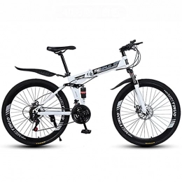 LHQ-HQ Zusammenklappbare Mountainbike LHQ-HQ 26-Zoll-27-Gang-40-Rad-Mountainbike Für Erwachsene Fahrrad Mit Variabler Geschwindigkeit Faltbares Mountainbike Doppelscheibenbremse Stoßdämpfendes Fahrrad, Weiß