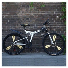 LHQ-HQ Fahrräder LHQ-HQ Outdoor-Sport Folding Fahrrad Mountainbike Erwachsene Männer mit variabler Geschwindigkeit OffRoad Doppelstoßdämpfung High Carbon Stahlrahmen weiches Endstück 26 Zoll 24 Geschwindigkeit Outdoor