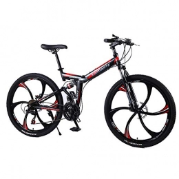 LIU Fahrräder liu Klappbares Mountainbike, 21Speed Durable Dual Suspension verdickter Rahmen aus Kohlenstoffstahl Ideal für Stadtfahrten und Pendlerfahrten, 24inch21speed