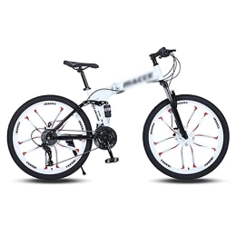 YUNLILI Fahrräder Mehrzweck Mountainbike mit hohem Kohlenstoffstahlrahmen 26 im Rad mit Doppelscheibenbremse und vorderen Suspensionsfahrrädern for Jungen Mädchen Männer und Womme ( Color : White , Size : 27 Speed )