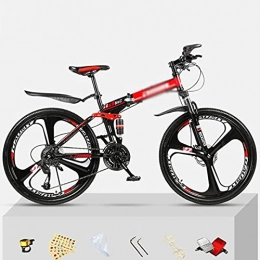 MENG Zusammenklappbare Mountainbike MENG Falten Mountainbike 26-Zoll-Rad 21 / 24 / 27 Geschwindigkeit Doppelscheibenbremse Fahrrad Abschlussbare Federgabel Mtb-Fahrrad Für Erwachsene Oder Jugendliche (Größe: 24 Geschwindigkeit, Farbe: Yell