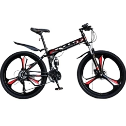 MIJIE Fahrräder MIJIE Faltbares Mountainbike - Mehrere Geschwindigkeiten, problemlose Einrichtung, 50 kg Tragfähigkeit, Offroad-Leistung, ergonomischer Komfort, zuverlässige Doppelscheibenbremsen (red 26inch)
