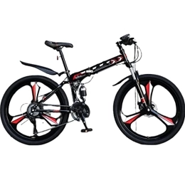 MIJIE Zusammenklappbare Mountainbike MIJIE Faltbares Mountainbike mit Variabler Geschwindigkeit, einfache Installation, einstellbare Geschwindigkeiten, problemlose Einrichtung, für Erwachsene / Männer / Frauen (red 27.5inch)