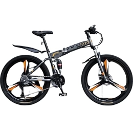 MIJIE Fahrräder MIJIE Klappbares Offroad-Mountainbike, zusammenklappbares Mountainbike mit Variabler Geschwindigkeit und ergonomischem Design, mechanische Bremsen für sanfte Stopps (orange 26inch)