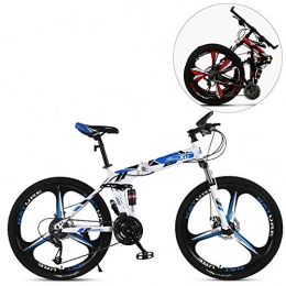 MIRC Zusammenklappbare Mountainbike MIRC 24 Zoll / 26 Zoll klappbares Mountainbike Fahrrad 21-Gang Fahrrad für Erwachsene mit Variabler Geschwindigkeit für männliche und weibliche Studenten, Blue, S