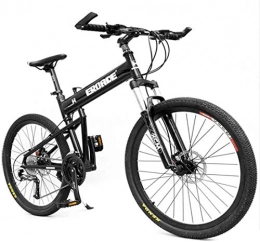 MKWEY Zusammenklappbare Mountainbike MKWEY Folding Erwachsene Mountainbike, Aluminium Full Suspension Rahmen Hardtail MTB Fahrrad, Herren Damen Fahrrad, Verstellbarer Sitz für Jungen Mädchen Fahrrad, Black, 29 Zoll 27 Speed