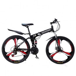 Mltdh Fahrräder Mltdh Faltendes Mountainbike, Rennrad, komfortabel, Student Variable Geschwindigkeit Fahrrad, doppelte Stoßabsorption Design, Scheibenbremse, Fahrrad für Erwachsene, Schwarz, 24inch