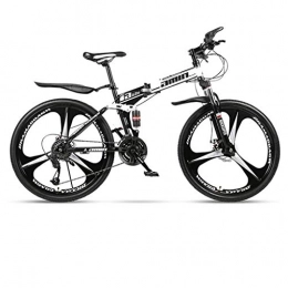 Dsrgwe Zusammenklappbare Mountainbike Mountainbike, 26inch Mountainbike, Folding Hardtail Fahrräder, Fully und Dual Disc Brake, Carbon-Stahlrahmen (Color : Black, Size : 27-Speed)