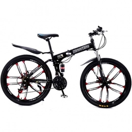 WGYDREAM Zusammenklappbare Mountainbike Mountainbike Mountain Bike MTB 26 Zoll Faltbare Mountainbikes 24 / 27 Geschwindigkeiten Leichtes Aluminium Rahmen Fully Scheibenbremse Mountainbike Mountain Bike MTB ( Color : Black , Size : 24speed )