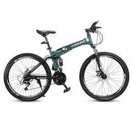 Dsrgwe Zusammenklappbare Mountainbike Mountainbike, Mountainbike, Carbon-Stahlrahmen Fahrräder, Doppelaufhebung und Dual Disc Brake, 26inch-Speichen Felgen, 24-Gang (Color : A)