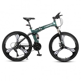 Dsrgwe Zusammenklappbare Mountainbike Mountainbike, Mountainbike, Carbon-Stahlrahmen Klappfahrräder, Doppelaufhebung und Dual Disc Brake, 26inch Räder (Color : B, Size : 24-Speed)