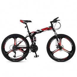 MQJ Zusammenklappbare Mountainbike MQJ 24 / 26 Zoll Mountainbike Tragbare Faltbare Hohe Kohlenstoffstahl Rahmen 21 / 24 / 27 Geschwindigkeit Variablen Geschwindigkeit Fahrrad Dualscheibe Bremsstadt Pendler Fahrrad, B, 26 Zoll 27 Geschwindigk