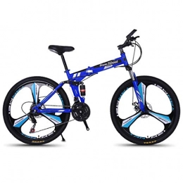 MYMGG Zusammenklappbare Mountainbike MYMGG Erwachsenes Fahrrad 26 Zoll Faltbare Fahrräder Für Mann-Frauen-Doppelscheibenbremssystem, Blau