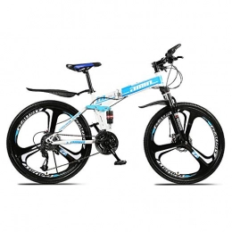 NIMYEE Zusammenklappbare Mountainbike NIMYEE Mountainbike, faltbares Fahrrad MTB Sport mit Stoßdämpfung Funktion / 21 Speed ​​ / Für Männer Frauen Straße einen.Kreislauf.durchmachengebirgsfahrrad, Blau, 26''