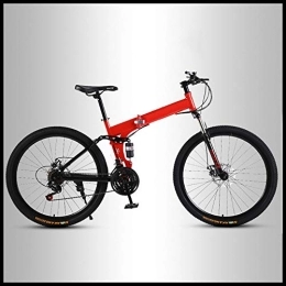 OFAY Fahrräder OFAY Faltbares Mountainbike Offroad-Studenten Erwachsene Männer Und Frauen Race Bike Commuter Faltbares Fahrrad Pendelrad MTB Mit Speichenrad, Rot, 24 Speed