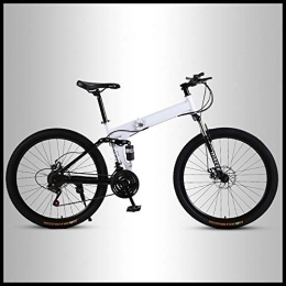 OFAY Fahrräder OFAY Faltbares Mountainbike Offroad-Studenten Erwachsene Männer Und Frauen Race Bike Commuter Faltbares Fahrrad Pendelrad MTB Mit Speichenrad, Weiß, 24 Speed