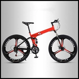 OFAY Fahrräder OFAY Faltrad Erwachsenen Mountainbike MTB Fahrrad Mit 3Cutter Wheel 24 Zoll Variable Geschwindigkeit Double Shock Absorption Fahrrad Offroad Studenten Männer Und Frauen Pendler, Rot, 27 Speed